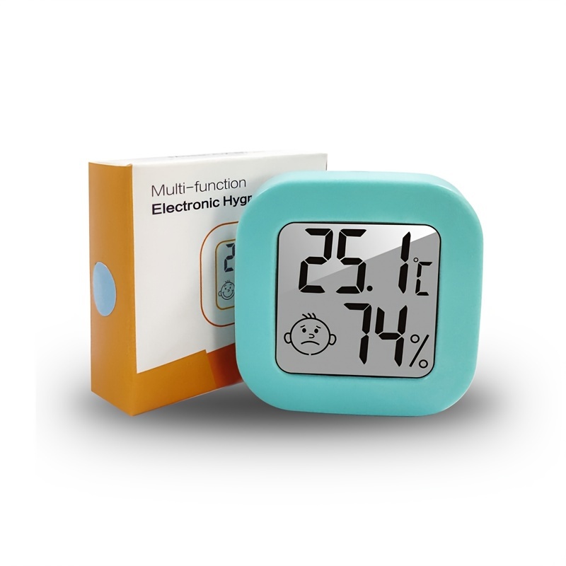 1pc Mini Indoor Digital Thermometer Hygrometer With Smiling Face Design,  Smy-0726 Baby Room Temperature Humidity Monitor