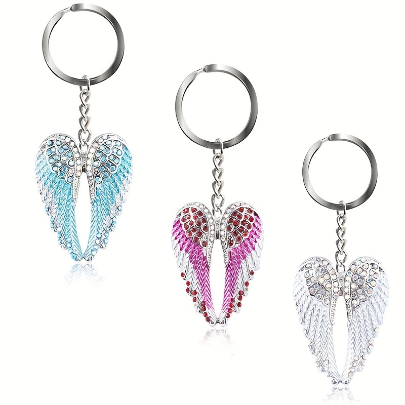 

Wings Pendant Keychain Inlaid Rhinestone Enamel Painted Pendant Keychain Jewelry Gift