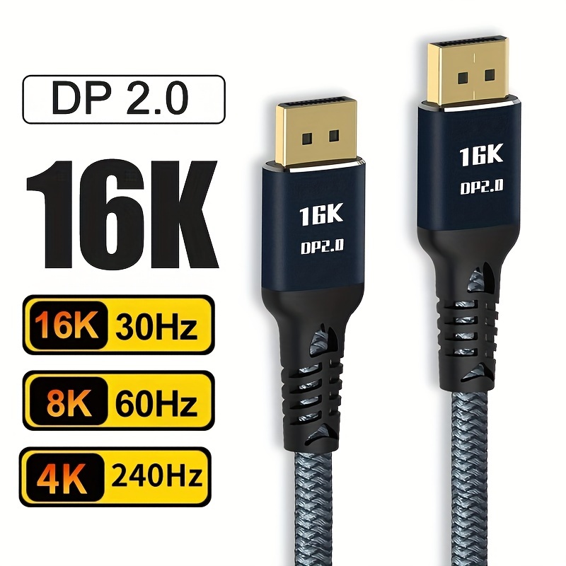 DisplayPort 2.1 Cable 8K 60/144Hz 4K 120/240Hz Video Audio Display