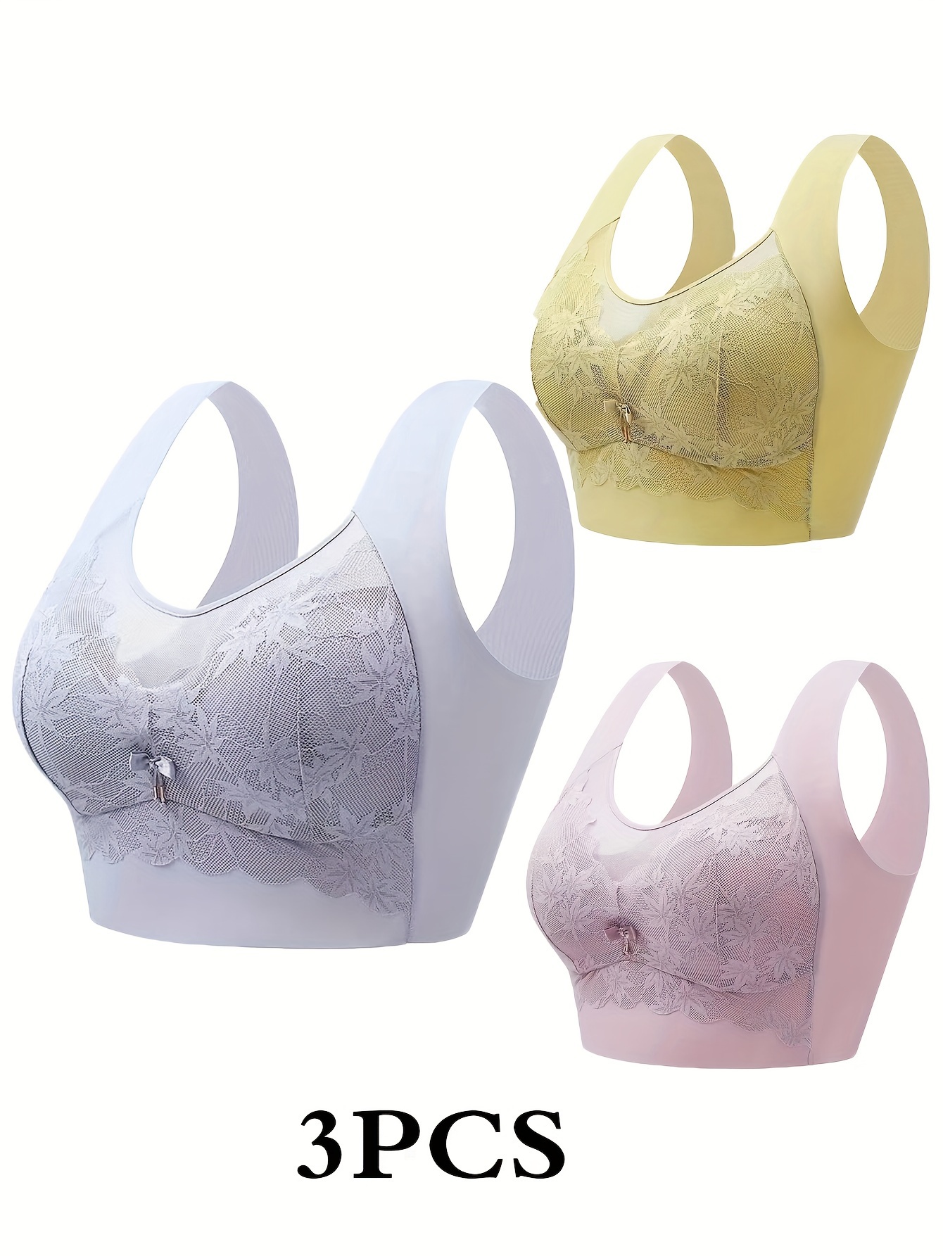 Valentine's Day Contrast Lace Wireless Bras Comfy Breathable - Temu  Philippines