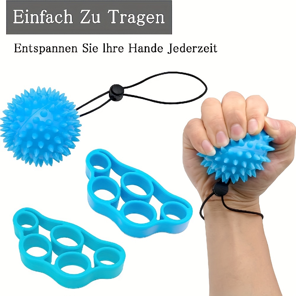 Pelota de dedo ejercitador de agarre de bola antiestrés, silicona, fuerza  para apretar, ejercicio de fortalecimiento de agarre para mano