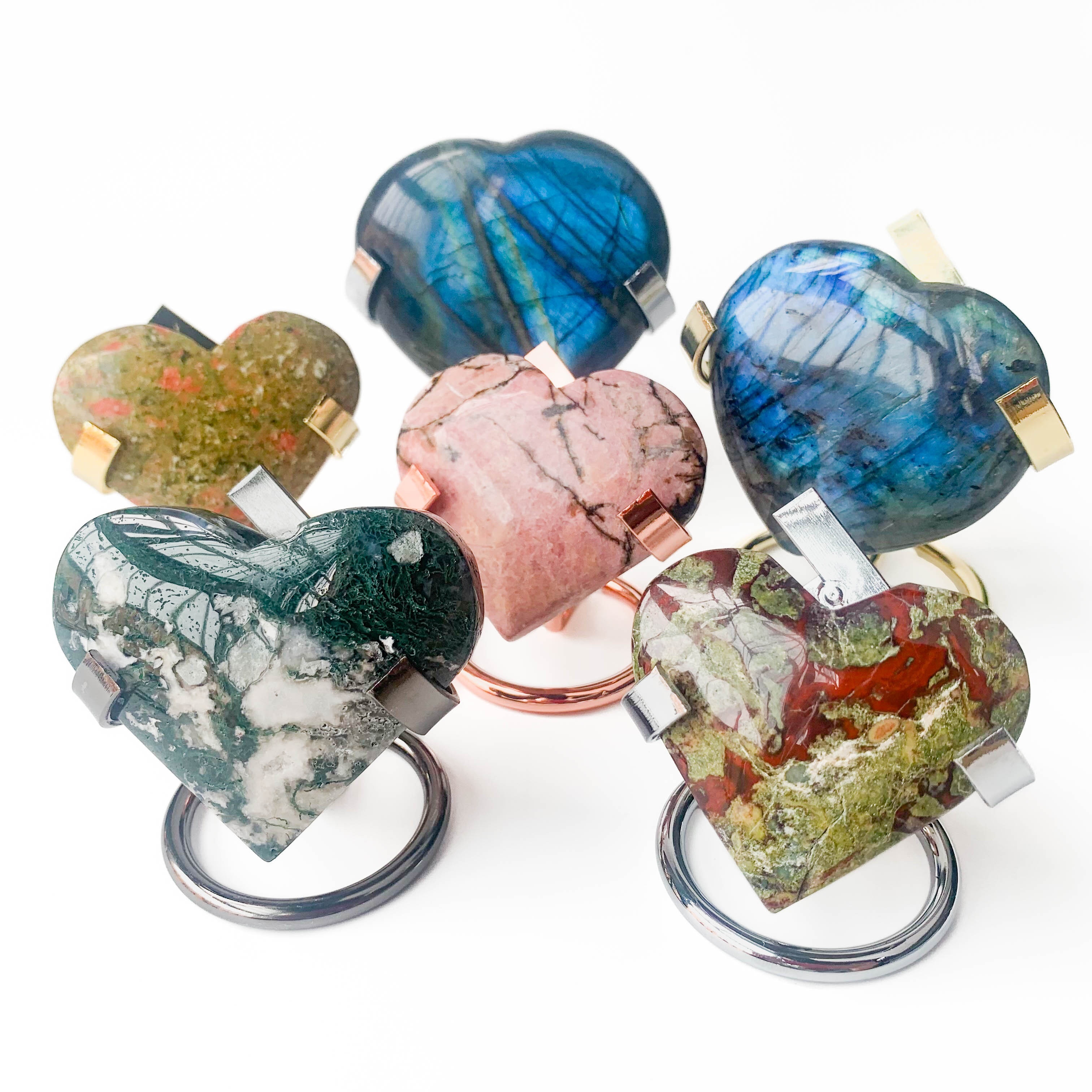 

1pc Heart-shape Stand Ornaments For Placing All Of Crystal, Metal Bases, Office Home Decor