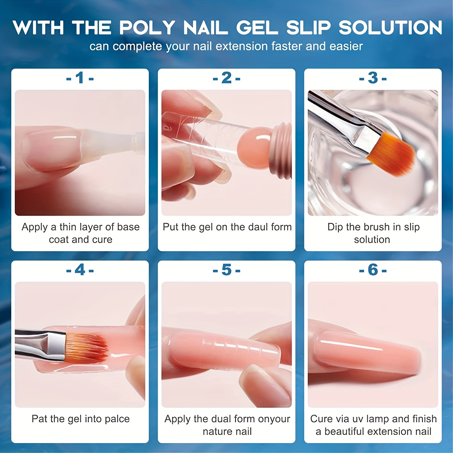 Poly Nail Gel Kit Slip Solution Set 75ml Extension Gel Anti Stick Liquid