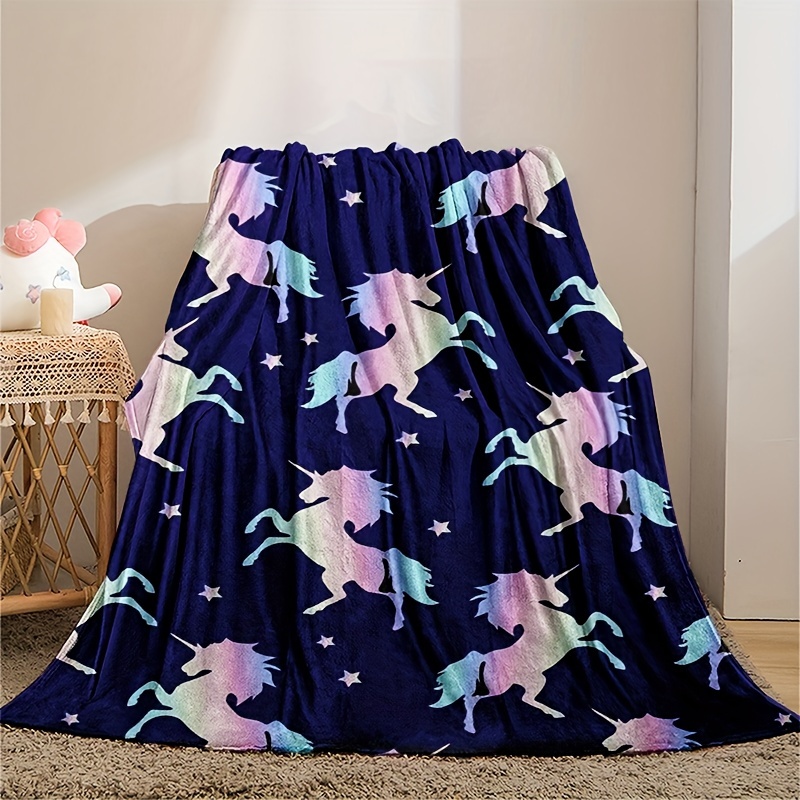 Blue best sale unicorn blanket