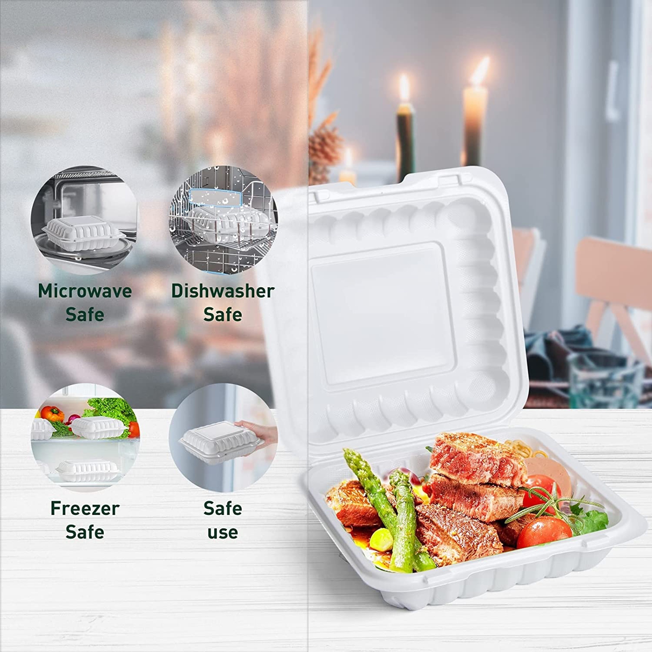 Biodegradable Food Container Grease Resistant Flip Top - Temu