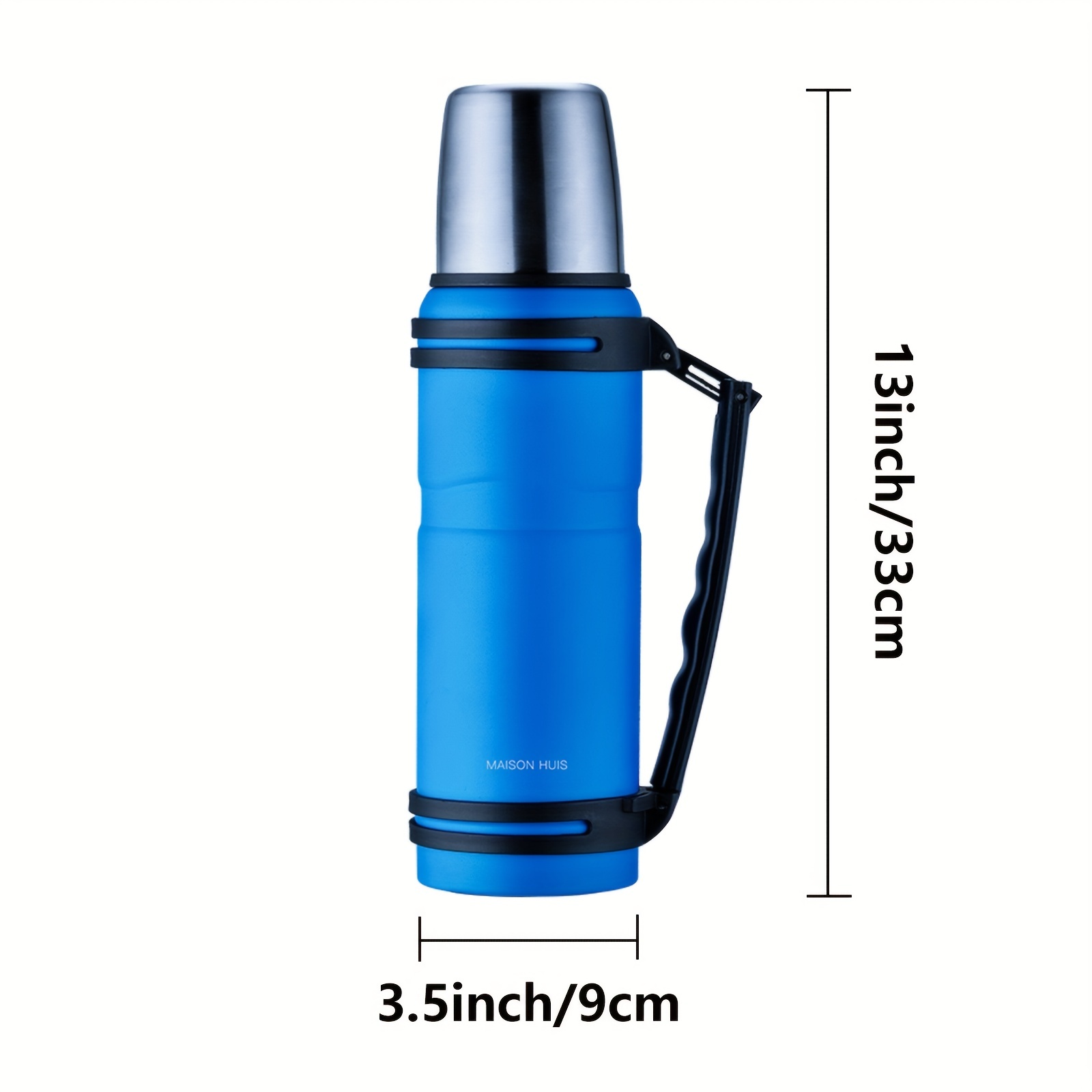 1.2L Stainless Steel HOT/COLD Vacuum Thermos Flask Carry Handle