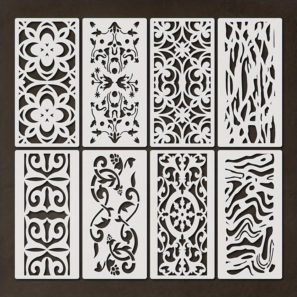 Plastic Folk Decorative Painting Stencil Templates 12x12inch Floral Pattern  Scandinavian Style Reusable Drawing Stencils for DIY Art Craft Wall Canvas