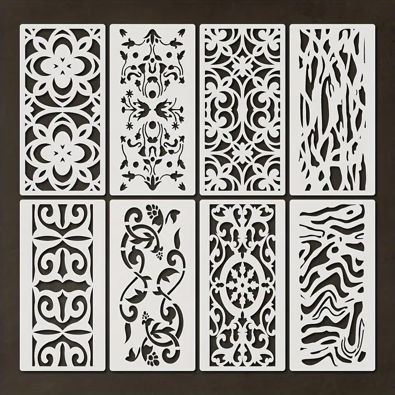 Border Stencils For Painting Reusable Floral Texture Pattern - Temu