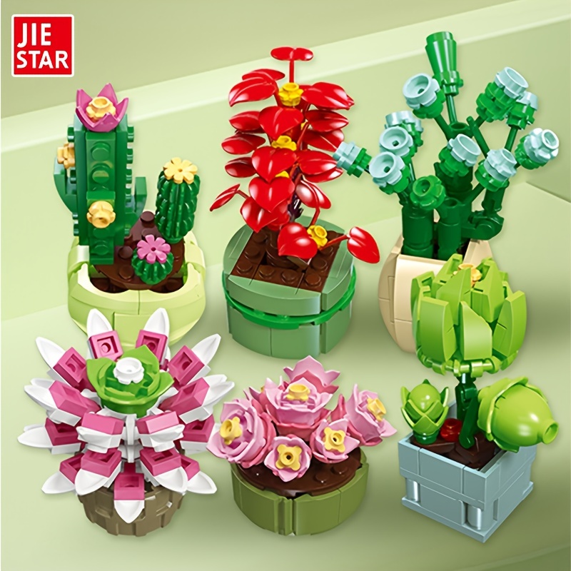 1PC Ensemble de Blocs de Construction de Mini bonsaïs Succulents, kit de  Collection botanique de Plantes succulentes pour Adultes, décoration  d'intérieur, Non Compatible avec Lego 