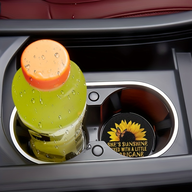 Absorbent Car Coasters Cup Holders Sunflower Cup Drink - Temu