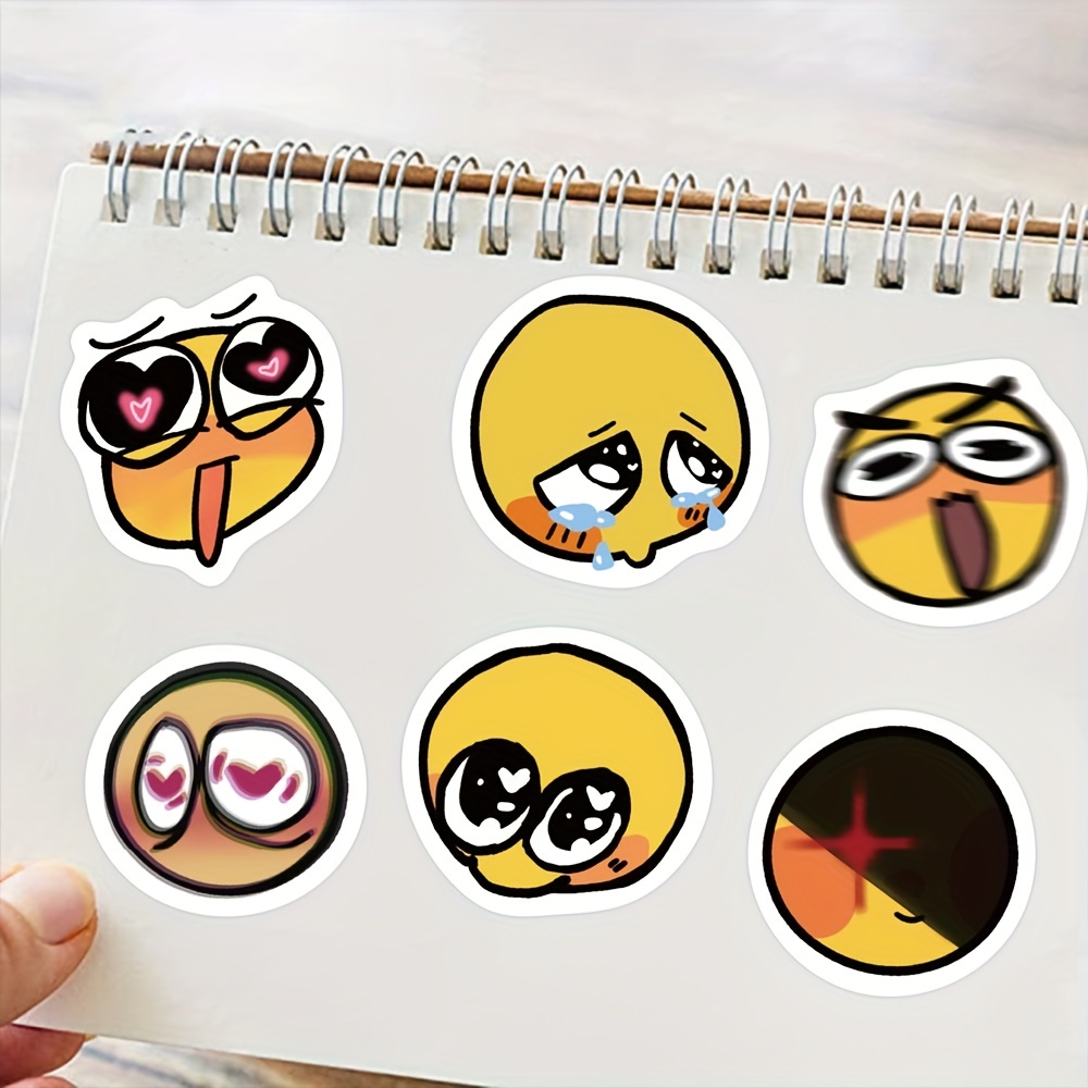 Cute Yellow Emoticon Pack Stickers Vintage Decals Car Travel