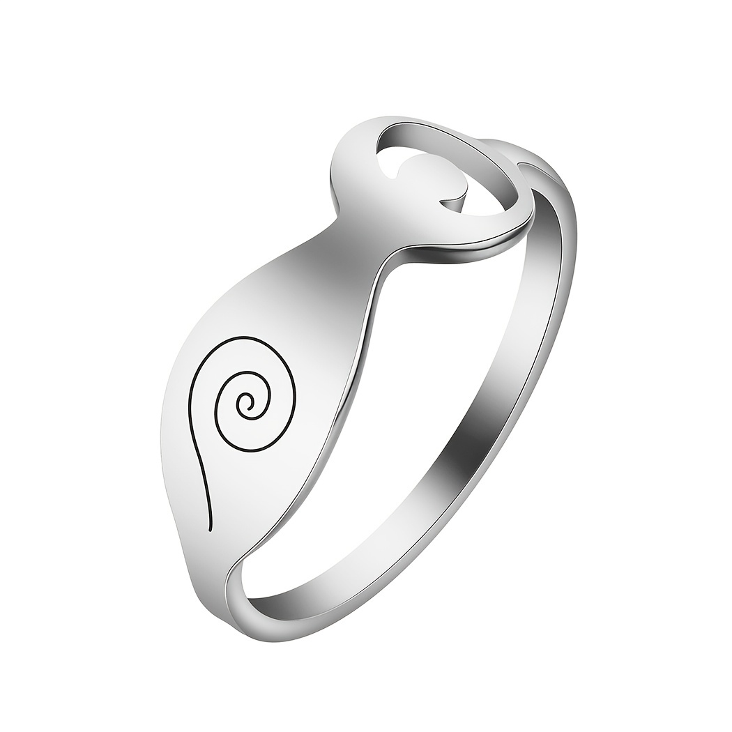 Wicca Spiral Goddess Ring Men Stainless Steel Ring