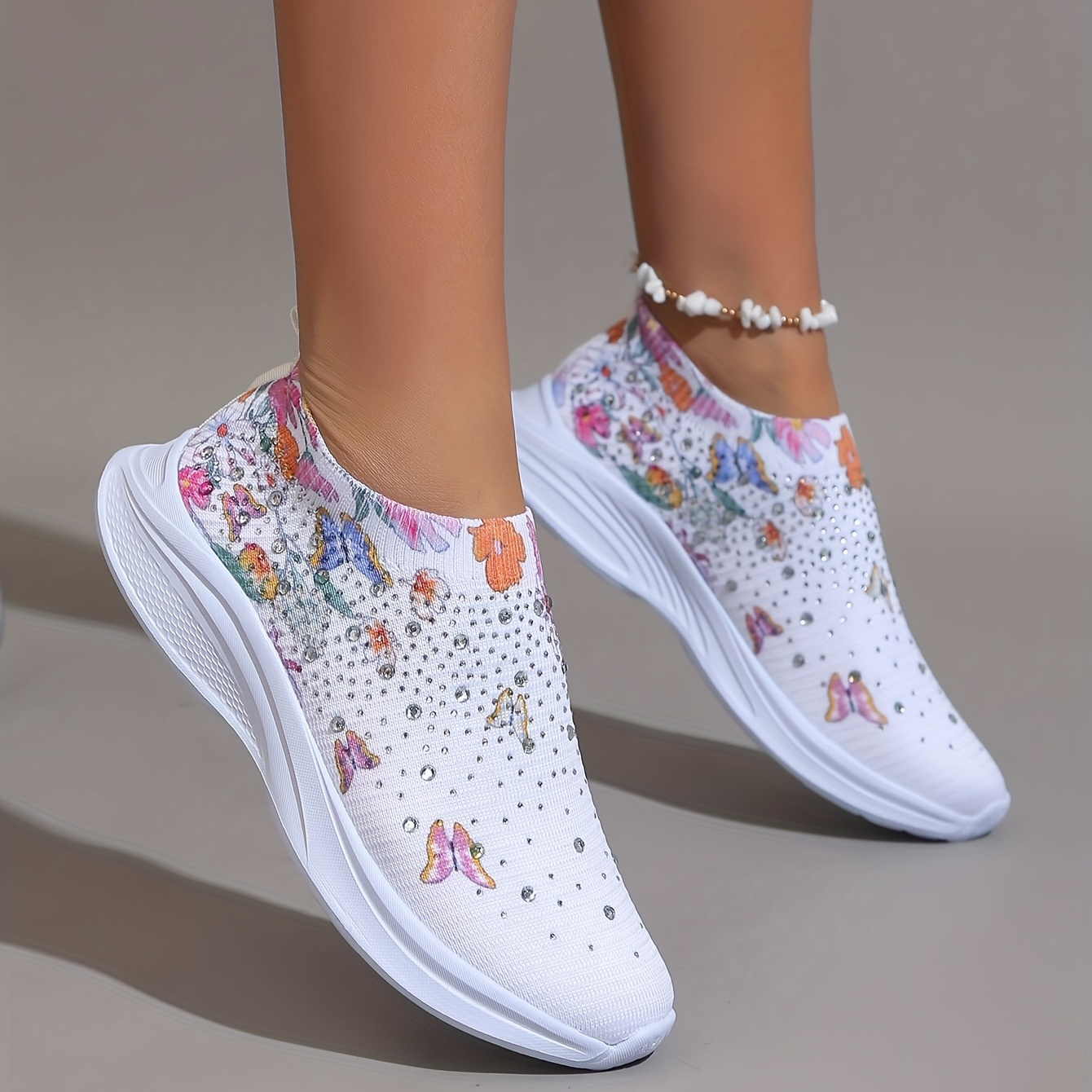 Rhinestone Shoes Sneakers - Temu