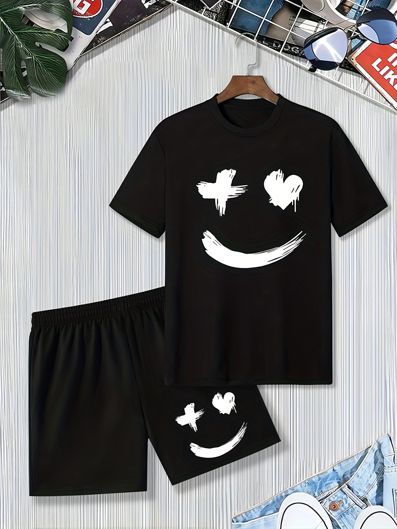 Camiseta Cuello Redondo Manga Corta Niños Pantalones - Temu