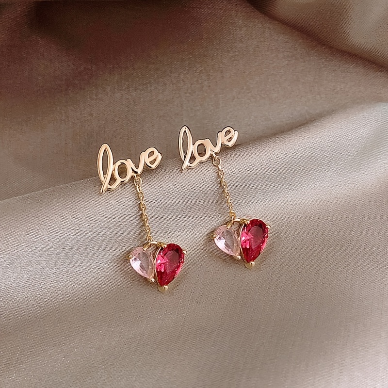 Valentines Day Earrings Red Heart Earrings for Women Valentines Pink Heart Dangle Earrings for Girlfriend Valentines Day Gifts for Her Valentines