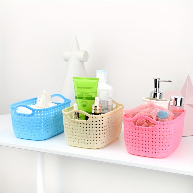 Portable Desktop Storage Box, Hollow Plastic Lidless Storage Basket For  Cosmetic, Stationary, Toiletry, Medicine And Sundries, Household  Multi-functional Storage Organizer - Temu