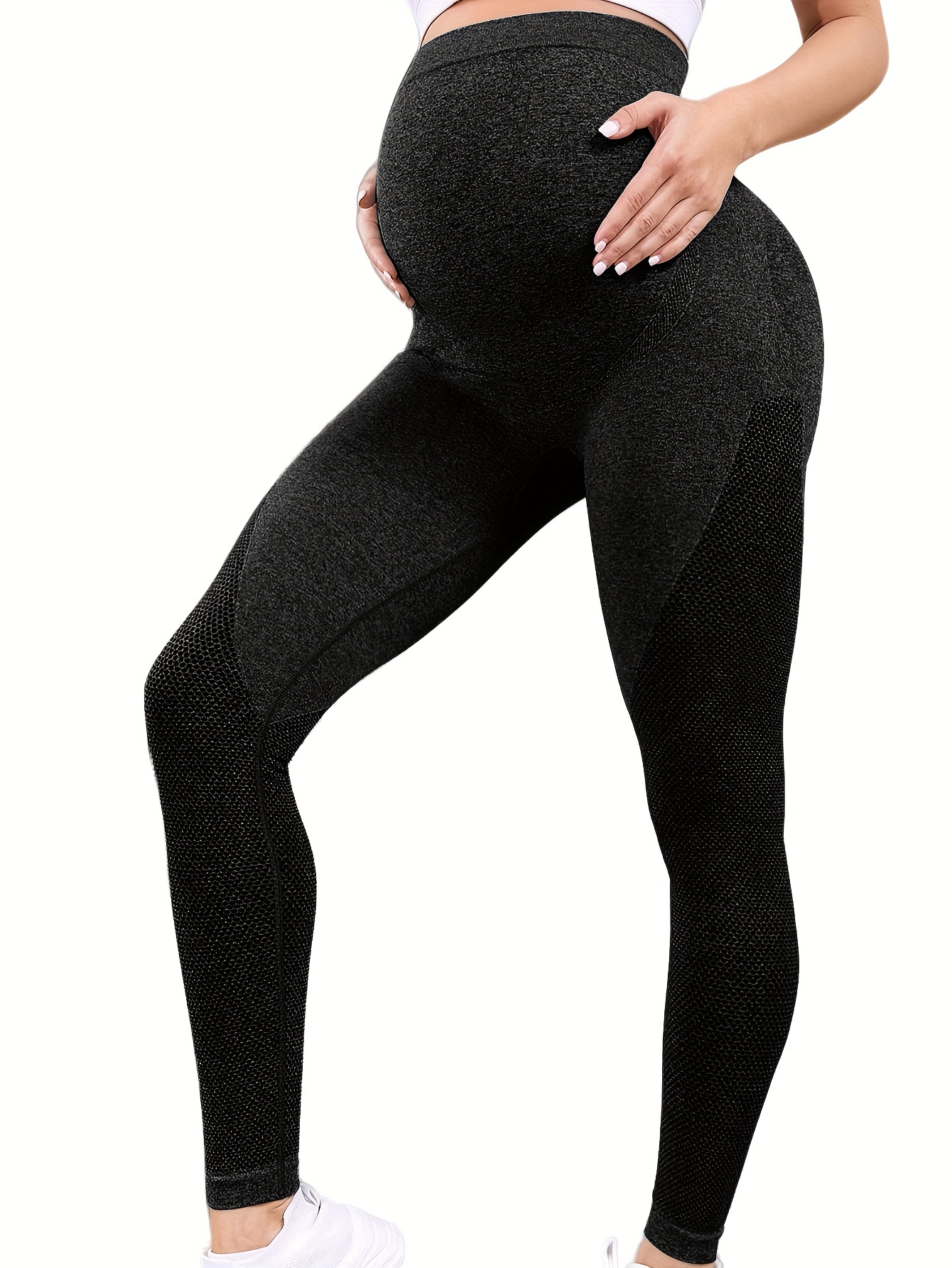 Comfy Stretchy High Waist Solid Tummy Support Maternity - Temu Canada