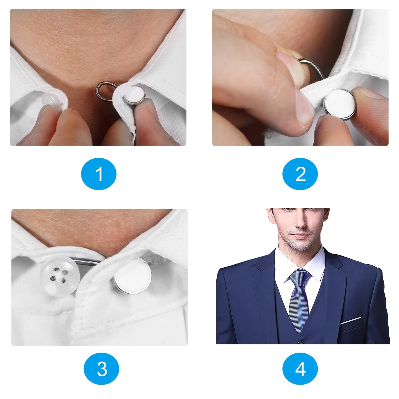 10pcs Collar Extenders for Mens Shirts, Adjustable Button Extender,  Comfortable Tie Collar Expander, Elastic Button Extender Neck Extenders for  Shirt