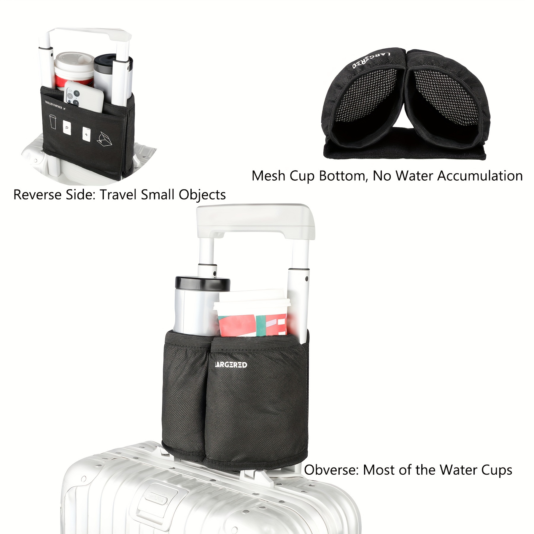 Luggage Travel Cup Holder Hands free Drink Holder Holds Two - Temu