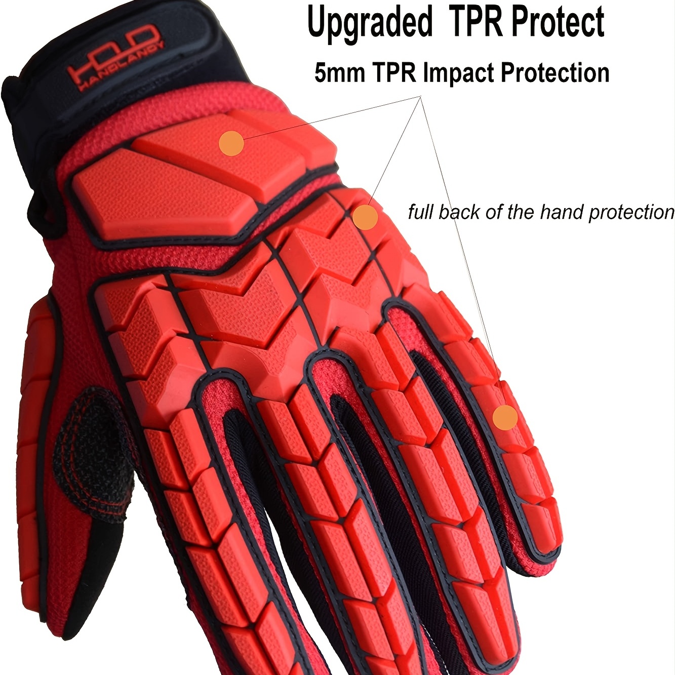 Grip Work Gloves Tpr Knuckle On Back For Imapct Protection - Temu