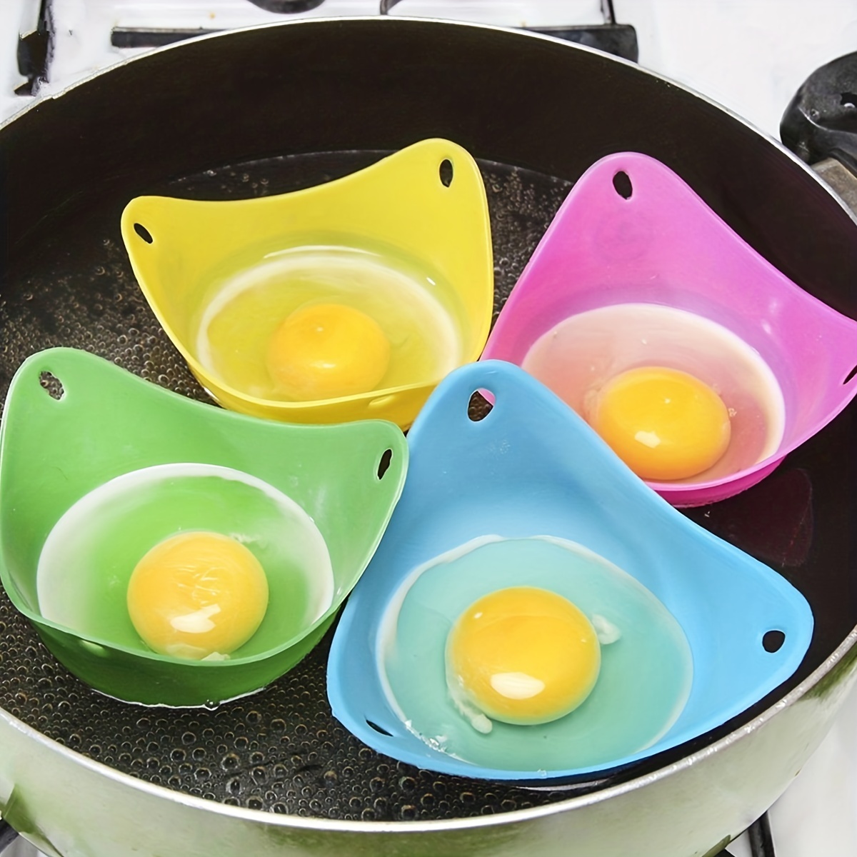 

4pcs, Cook Perfect Eggs Every Time With This Silicone Egg Poachers - Cooking Tool, Kitchen Gadgets, Kitchen Accessories