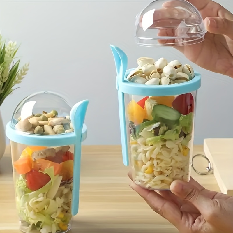 1pc portable salad cup with lid and fork