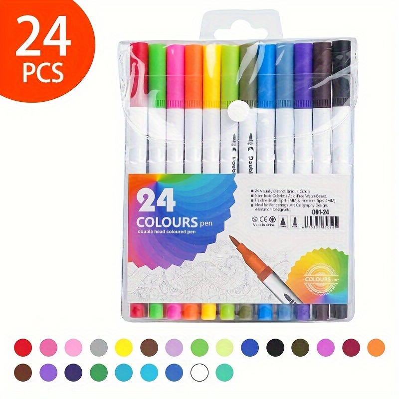 Markers for Adult Coloring, 100 colors Dual Brush Pens Art Coloring Pens  with Fine Tip and Brush Tip for Adult Kids Drawing Lettering Calligraphy