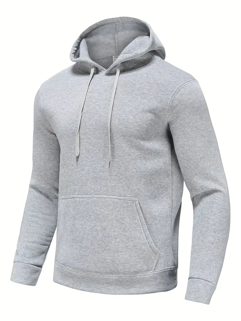 Solid Color Mens Hoodies Pullover Loose Fit with Pockets Hoodies