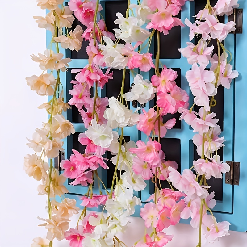 Artificial Sakura, Fake Flowers Vine For Wedding Garden, Fake Rose Home  Party Decoration Christmas Bridal Fake Silk Scrapbook Plants - Temu