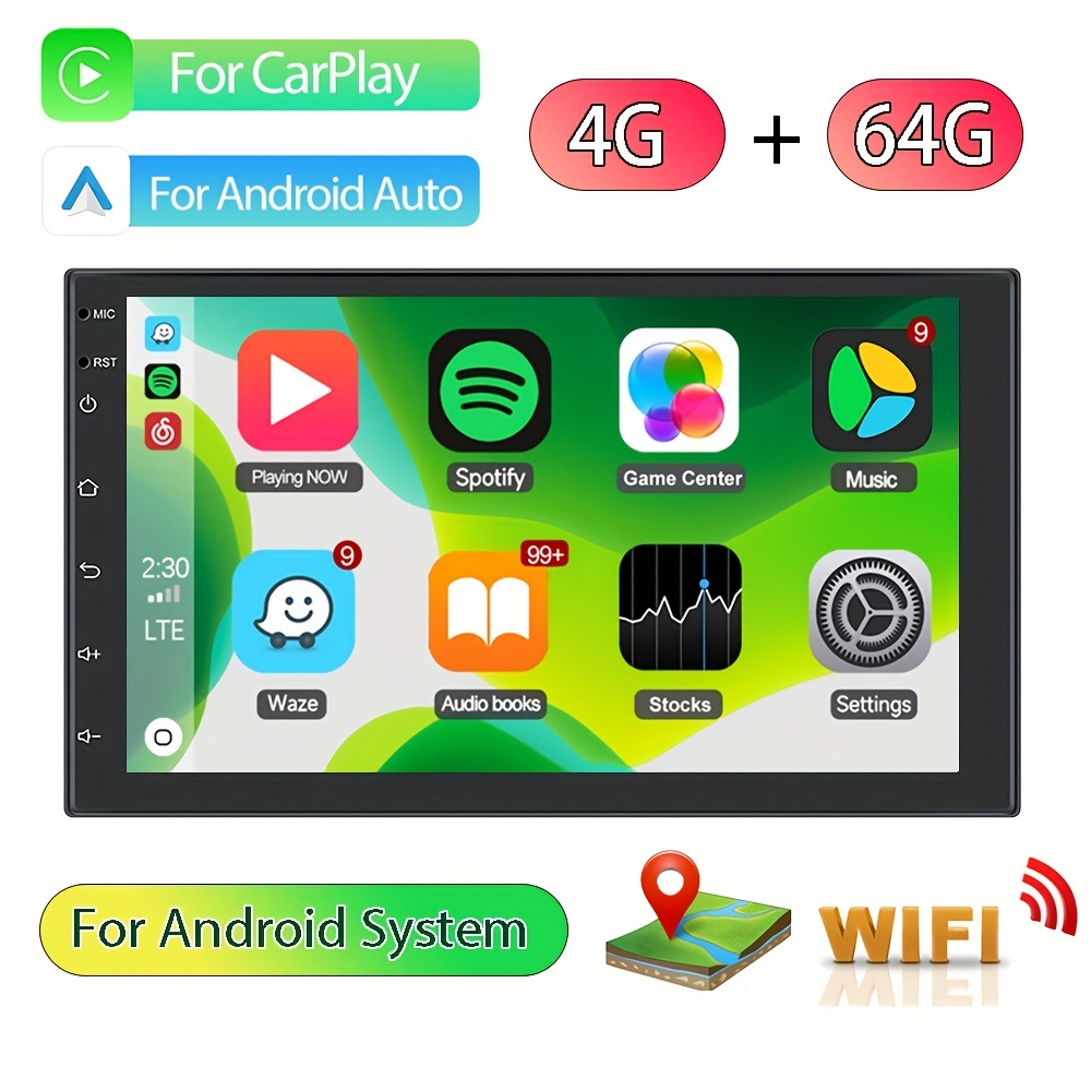 2 Din Car Stereo For Carplay/android Auto For Android System 4+ Car Radio  With Wifi Gps Fm/rds 2 Usb Support Steering Wheel Control - Temu Austria