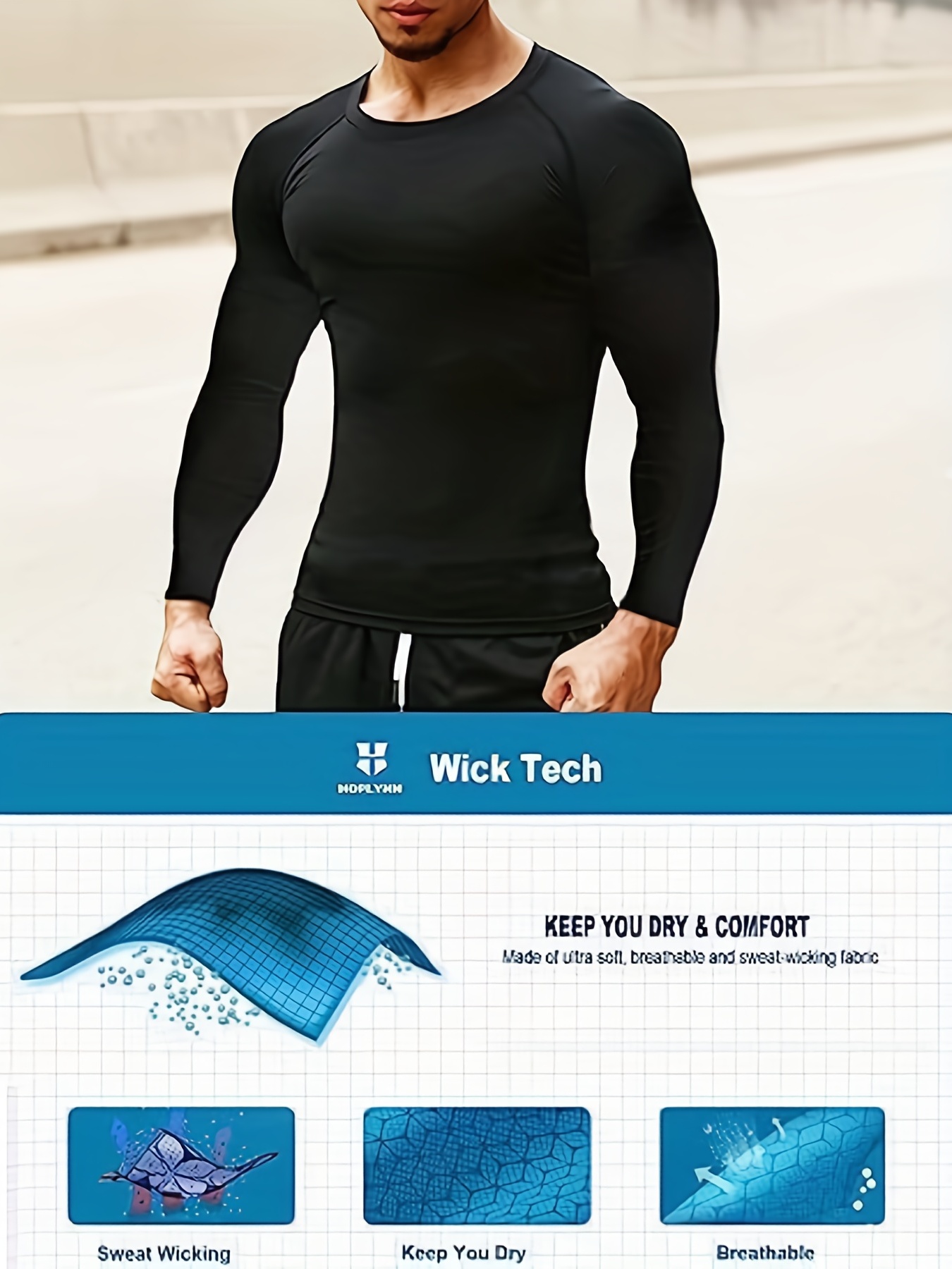 5pcs/set Compression Shirts Men Long Sleeve Athletic Cold Weather  Base-layer Undershirt Gear T-shirt For Sports Workout