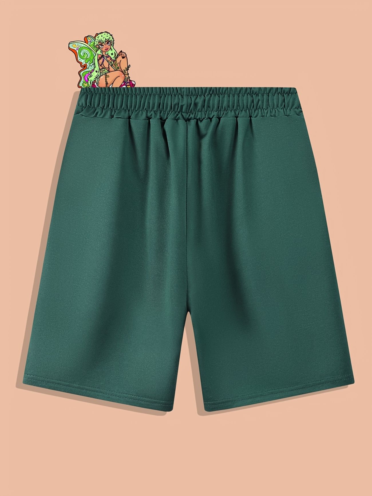 Men's Streetwear Shorts Cartoon Angel Girl With Green Wings Drawstring  Stretchy Short Pants For Comfort Casual Chic Style Summer Clothings Men's  Fashion Outfits | Check Out Today's Deals Now | Temu