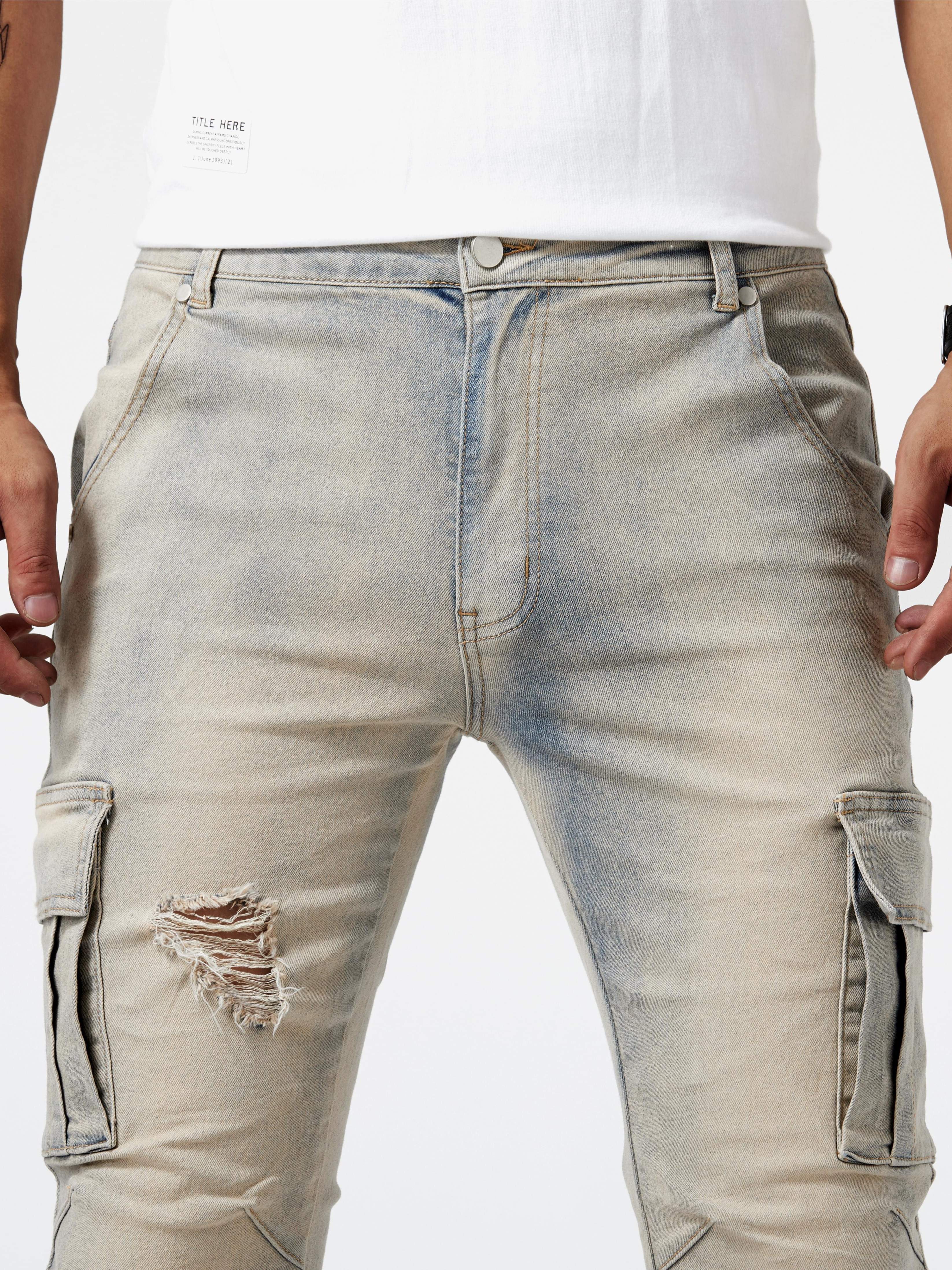 Temu Style Casual Jeans Multi High Germany Slim Pocket Street - Herren Fit