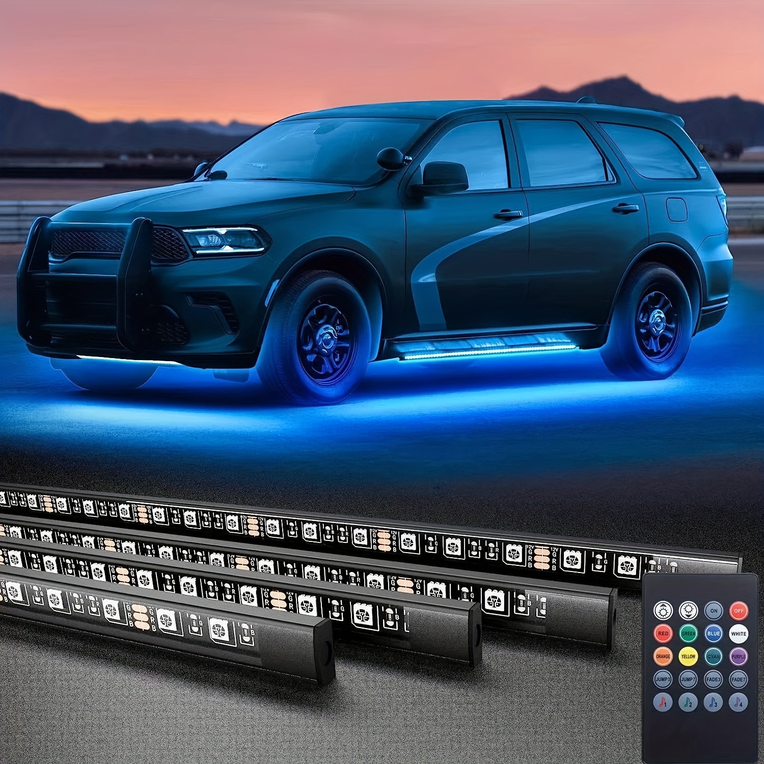 RGB マルチカラー柔軟な流れる車 LED ライトアンダーグローアンダー