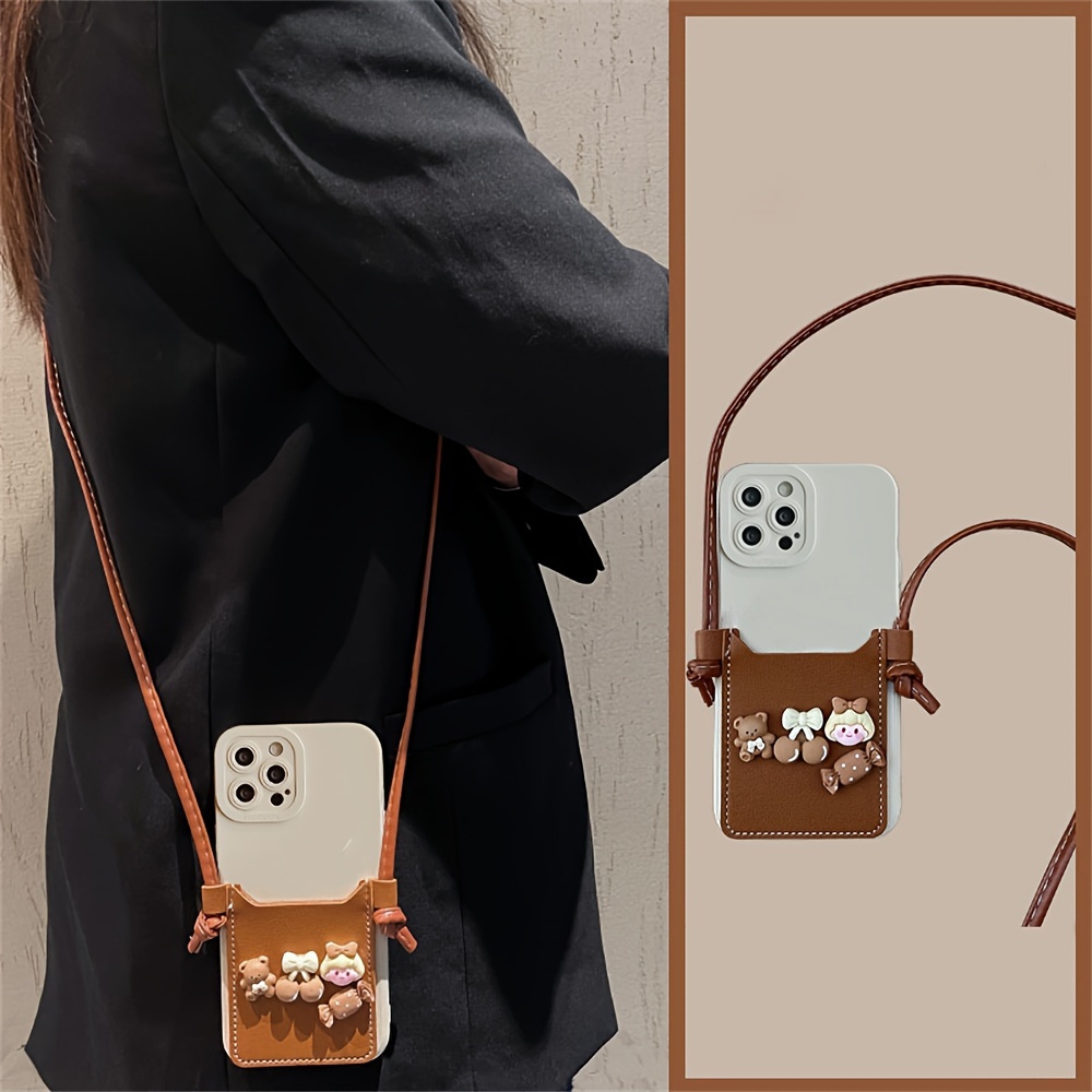 Lingge Rabbit Card Bag For 14plus Phone Case Women's Belt Chain For  Iphone13promax Crossbody Can Carry 12 Lanyards 11 Luxury High-end Xr  All-inclusive Anti-fall Xsmax Trendy Brand Internet Celebrity 7/8/se2/se3 Mobile  Phone