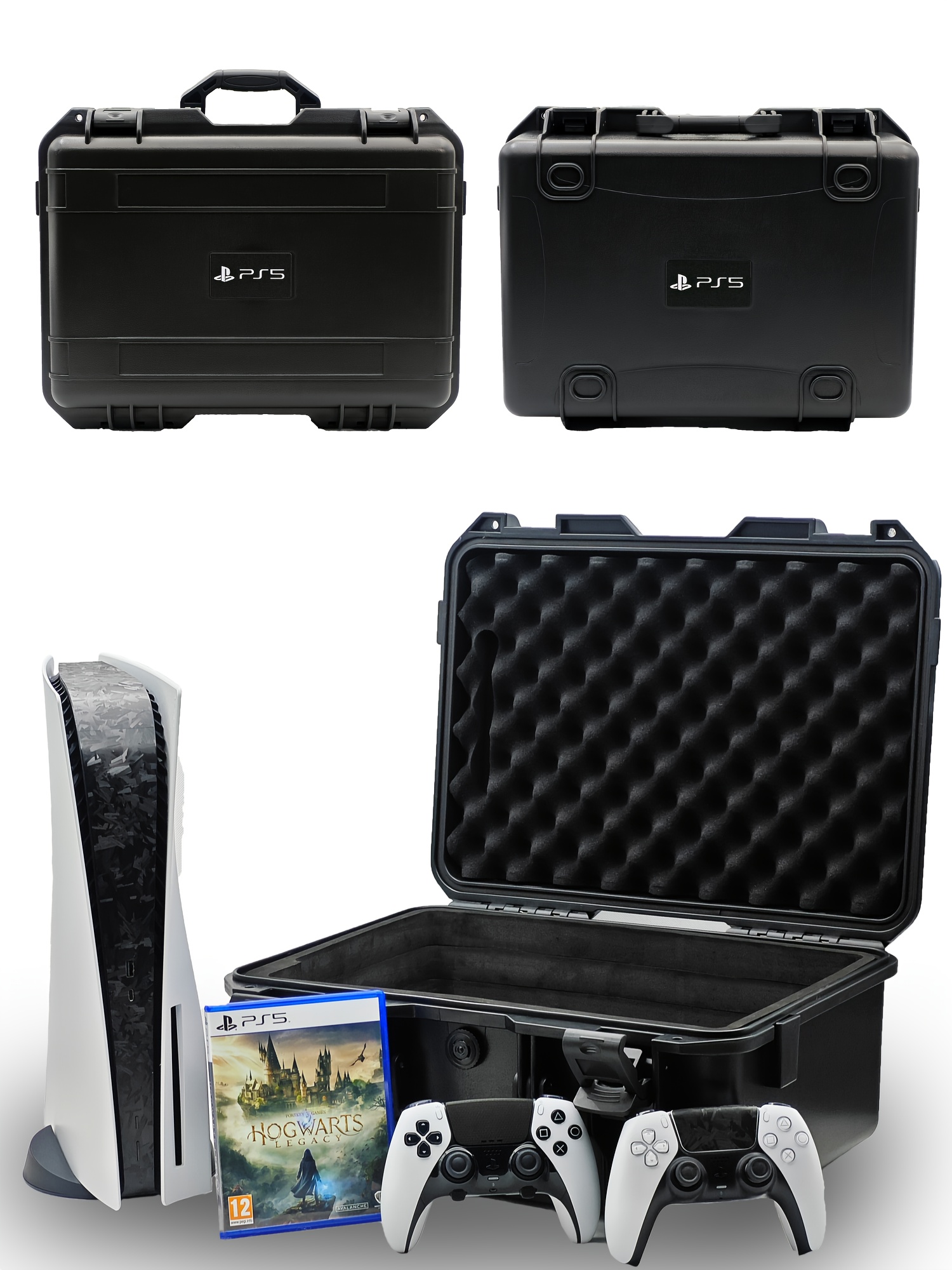  TECTINTER - Funda de transporte para PS5 - Funda de viaje para  PlayStation 5, compatible con consola PS5 Digital/Disk Edition,  controladores PS5 de gran sujeción, tarjetas de juego, HDMI, laptop, regalo