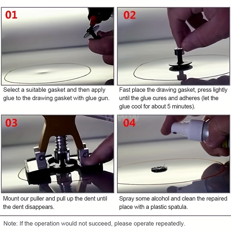 Fly5D Lot de 3 ventouses pour réparation de bosses de voiture sans  peinture, lot de 3 outils de débosselage pour retirer les bosses de voiture,  lève-ventouse pour soulever des matériaux lisses tels 