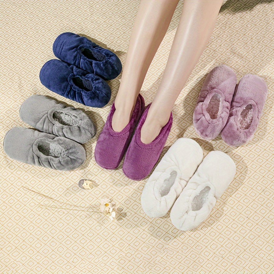 Fleece Ankle Slipper Socks with Grippers, Women's Non Slip Floor Slipper  Socks for Winter, Warm Knitted Thickening Slipper Socks – LoveStyle