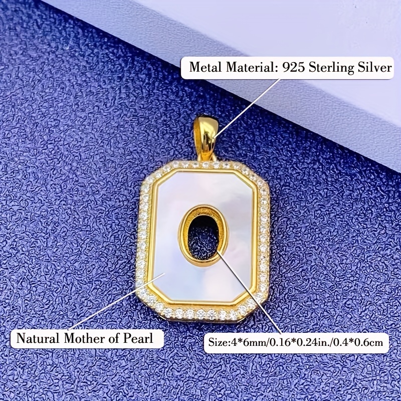 1pc Multi Sizes S925 Sterling Silver Pendants Square Rhinestone Settings  For Handmade Jewelry Making