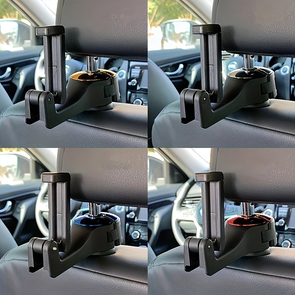 FUFRE Lot de 2 crochets pour dossier de siège de voiture 3 en 1 -  Porte-gobelet - Accessoires de voiture portables - Crochet de rangement