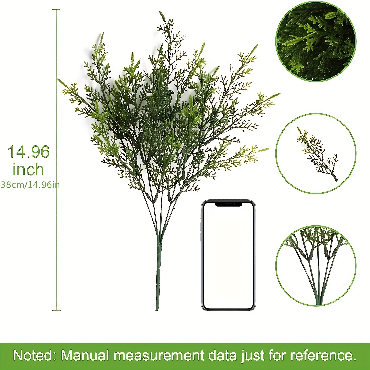 4 pezzi di piante artificiali, piante finte in plastica, steli di piante  finte, verde resistente ai raggi UV, decorazione per interni ed esterni per