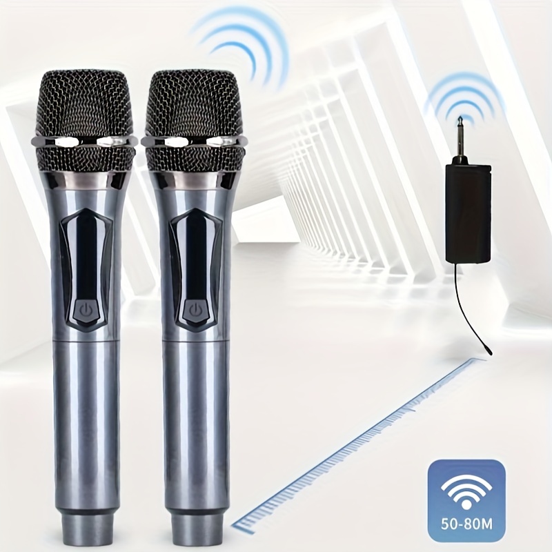 Bietrun 4-Channel Wireless Microphones System with 4 Rechargeable Handheld  Mics, UHF Metal Dynamic Cordless Mics for Karaoke, Singing, Church, Family