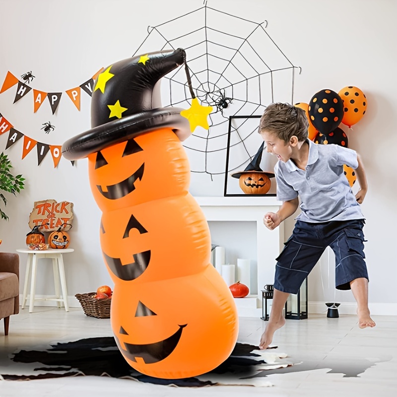 halloween pumpkin man inflatable tumbler toy festival scene arrangement props inflatable tumbler vertical thickened tumbler details 0