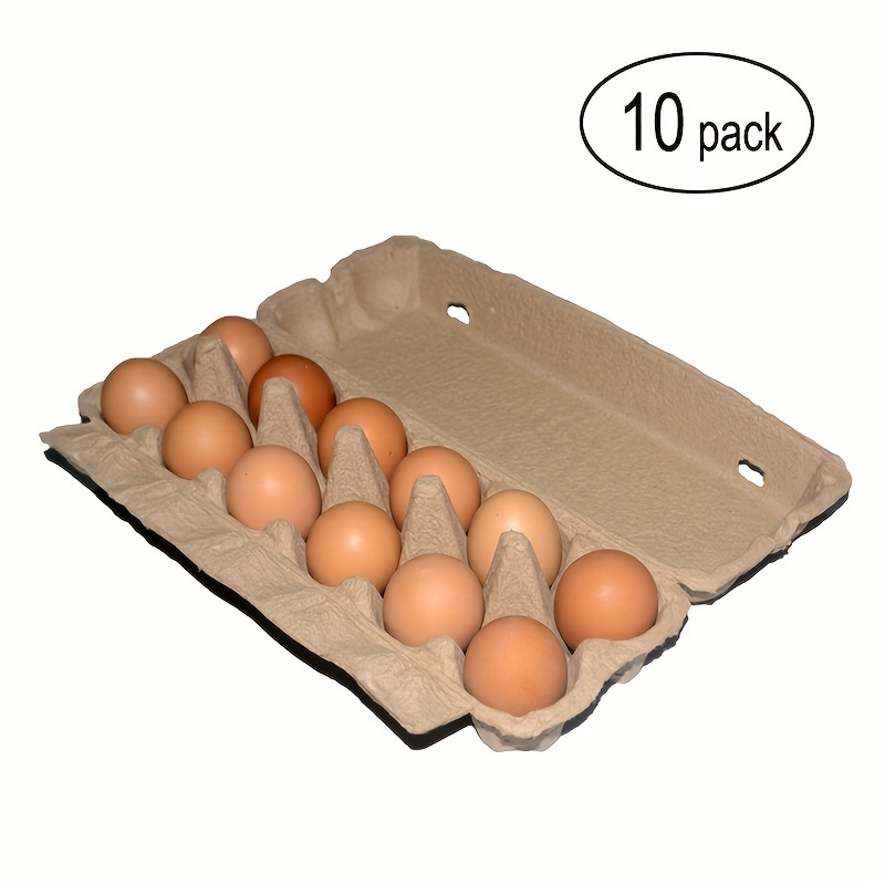 18 Pack Bulk Egg Cartons for 30 Chicken Eggs, Reusable Brown Paper