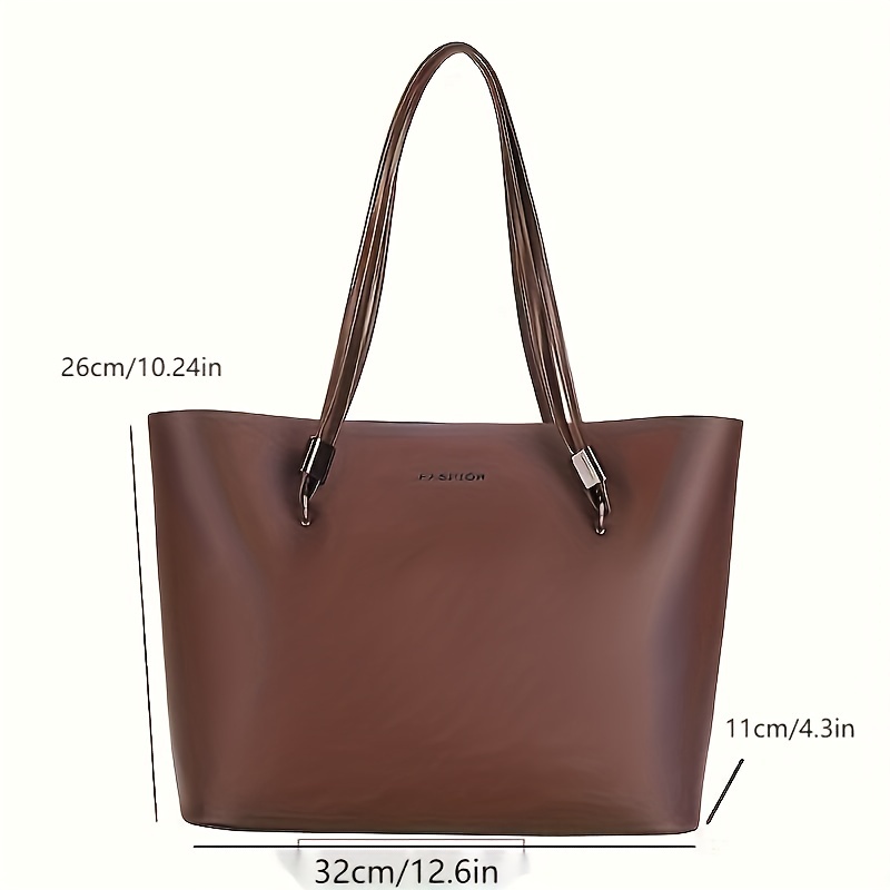 Large Capacity PU Leather Tote Handbag for Women
