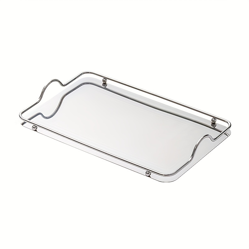 Cheap 1Pcs Refrigerator Plastic Organizer Tray Clear Countertop Condiment  Storage Rack For Kitchen Pantry Dining Table