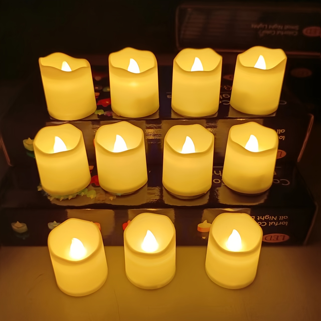 1pc Flameless Votive Candles Electric Candle Night Light, Battery Operated  Candles Lights For Party Christmas Wedding Proposal Decorations