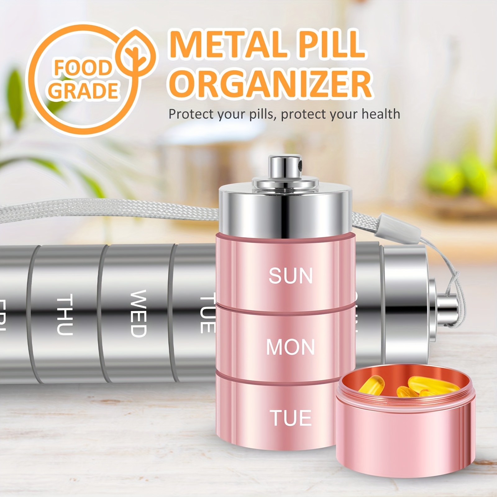 New Portable Pill Case for Travel Metal Pill Organizer Waterproof