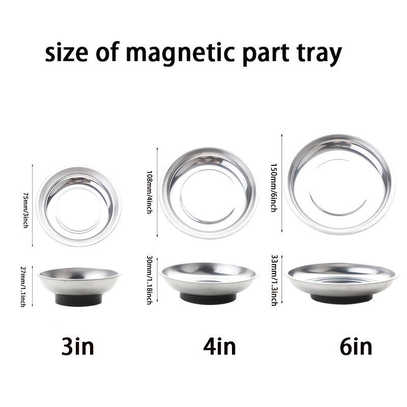 Bol magnétique en acier inoxydable - 3 pièces
