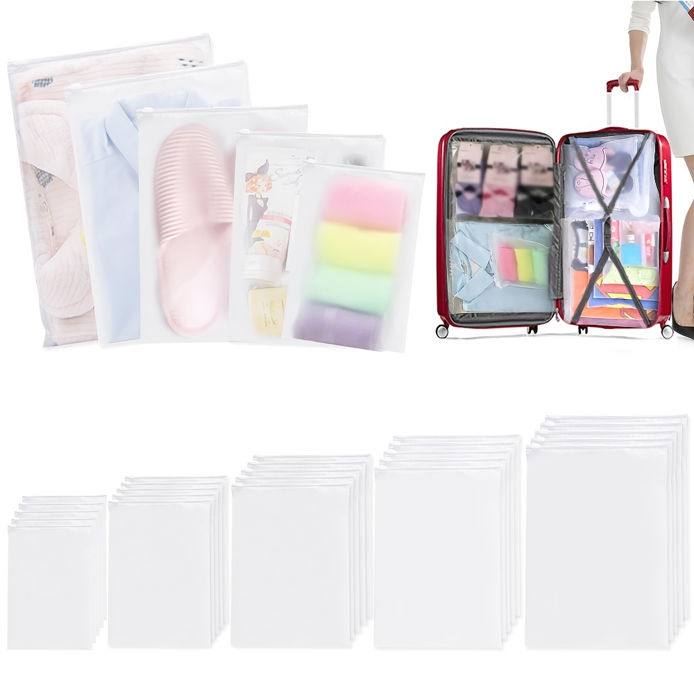 5/10PCS Reusable Ziplock Bags Plastic Travel Clothes Storage Bags Clear  Seal Bags Waterproof Luggage Organizer for Shoe Storage